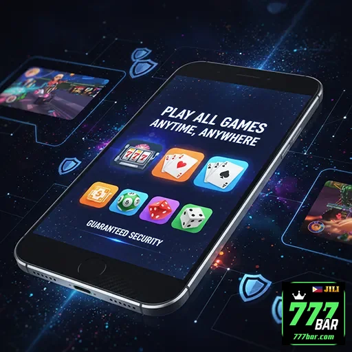 User enjoying the 777bar mobile app on a smartphone - 777bar